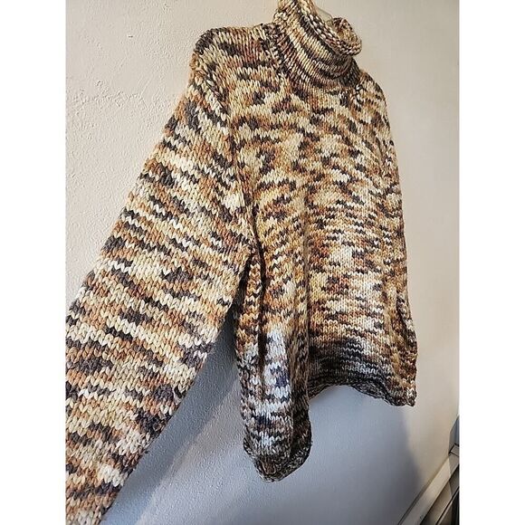 Columbia Sweater Womens Large Wool Blend Fair Isle Pattern Cowl Roll Neck Knit - Picture 3 of 7